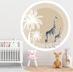 Behangcirkel giraffe | Behang voor kinderkamer| ⌀ 125 cm
