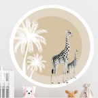 Behangcirkel giraffe | Behang voor kinderkamer| ⌀ 125 cm