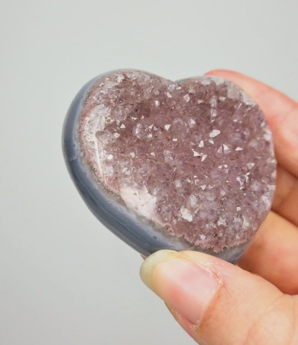 Amethist met agaat hart