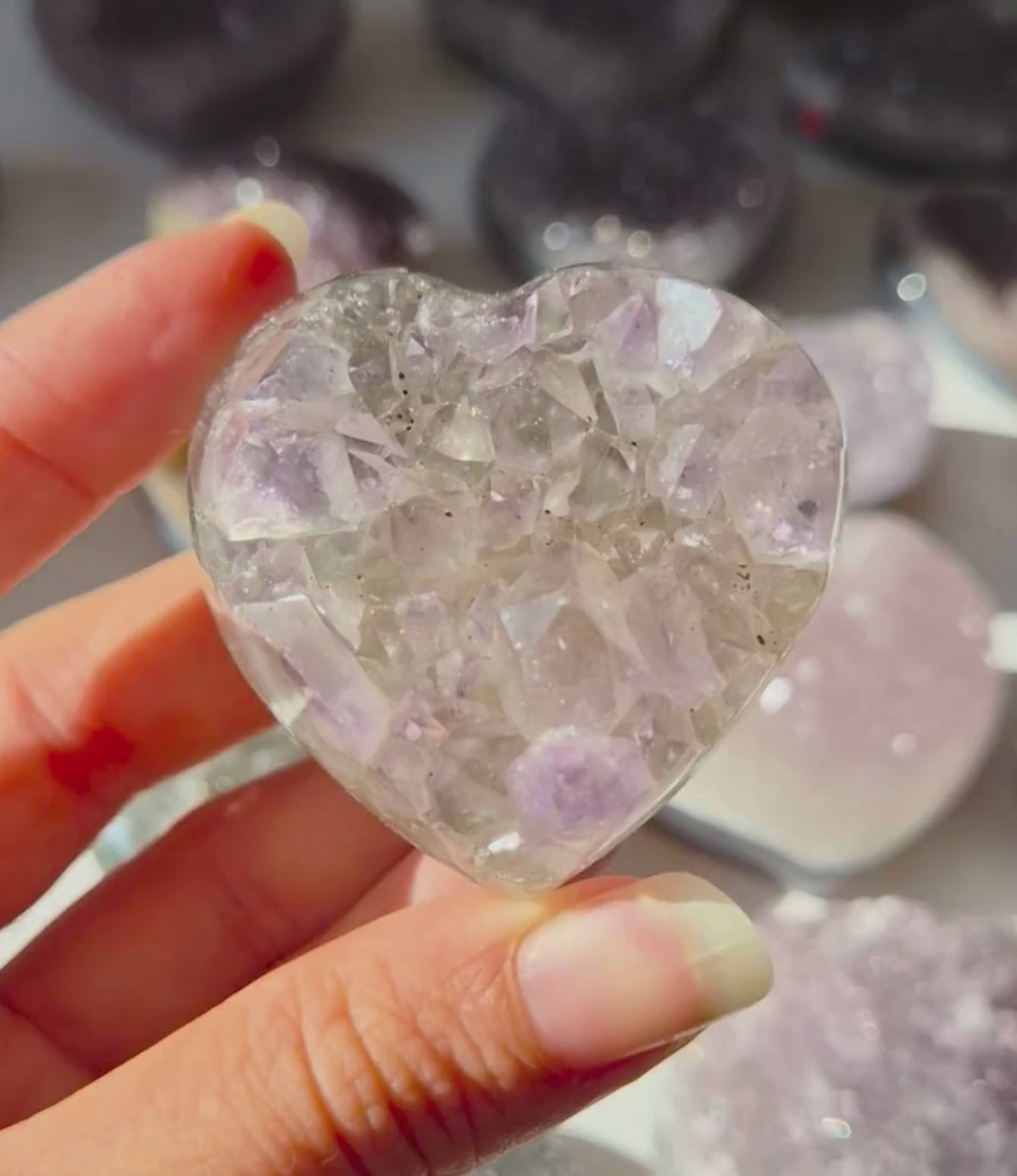 Améthyste avec agate cœur