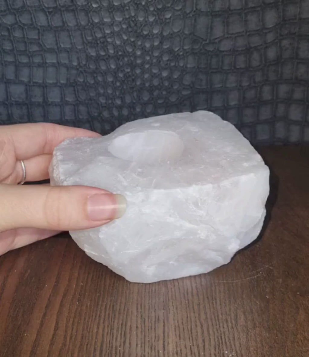 Rozekwarts waxinelichthouder Nr. 2