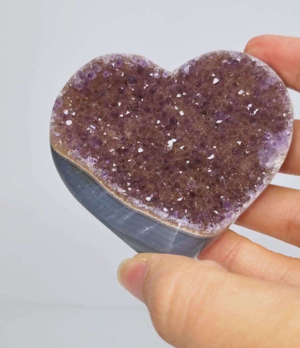 Amethist met agaat hart