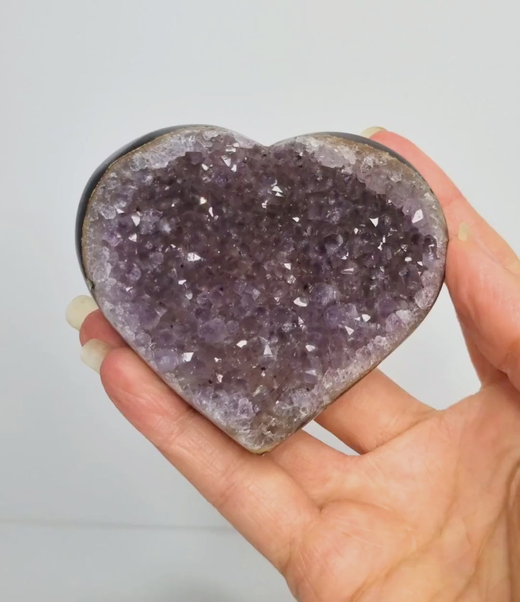 Amethist met agaat hart