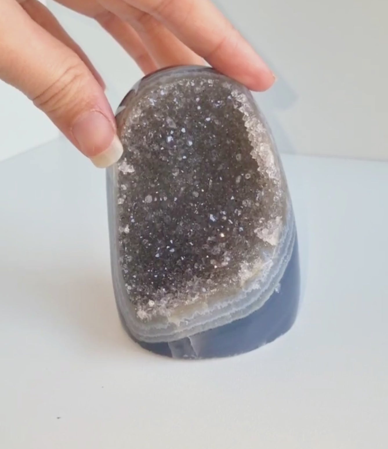 Amethist met agaat free form