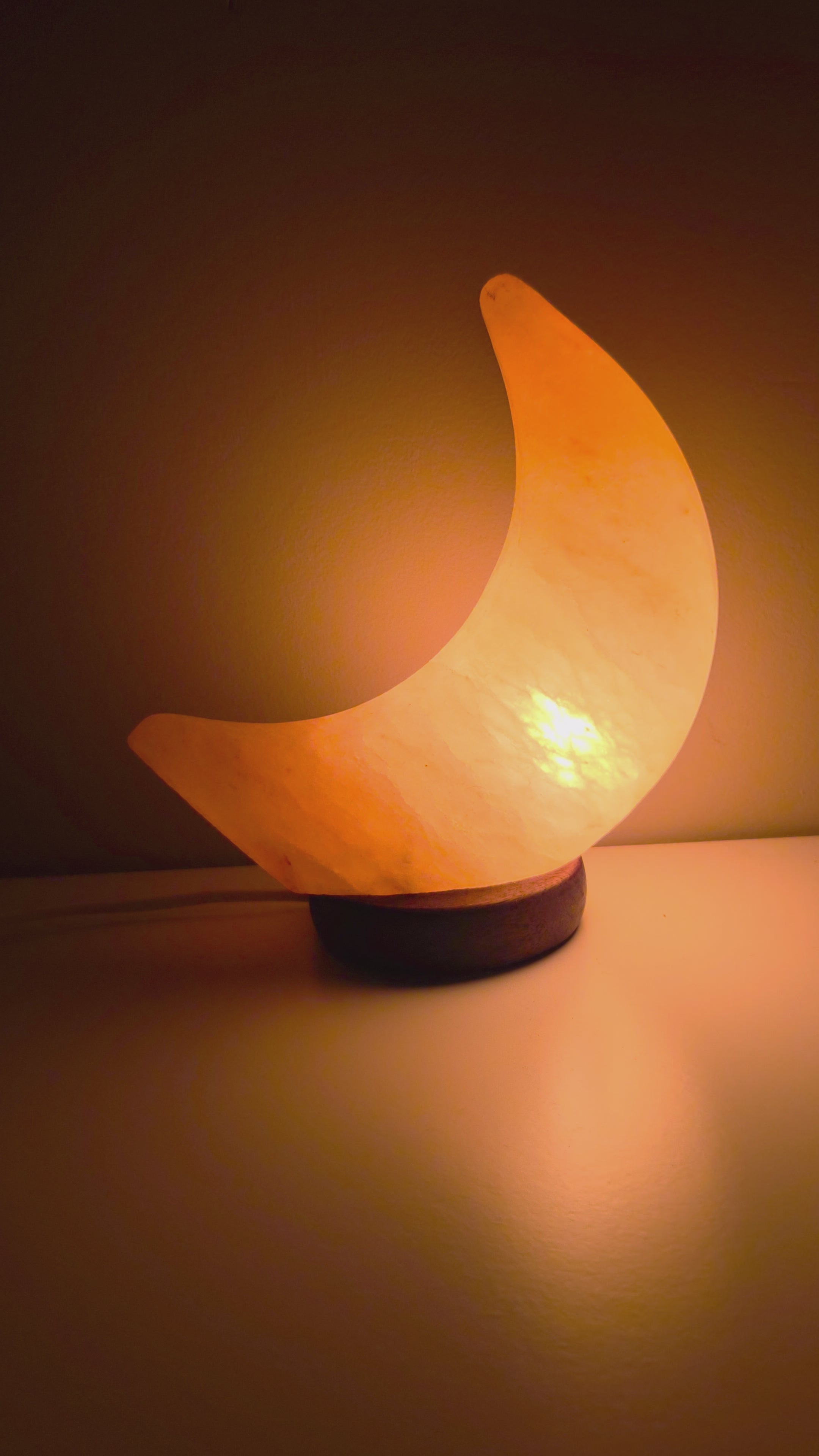 Himalaya zoutlamp maan - oranje