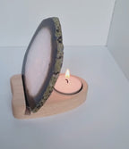 Agate disc with tealight holder