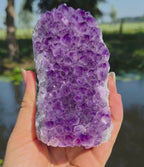 Black amethyst on base