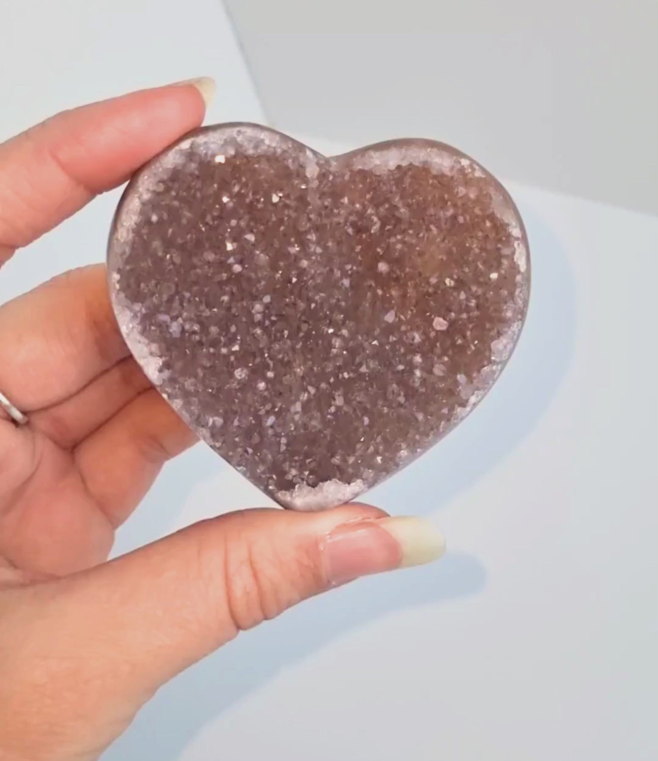 Amethist met agaat hart