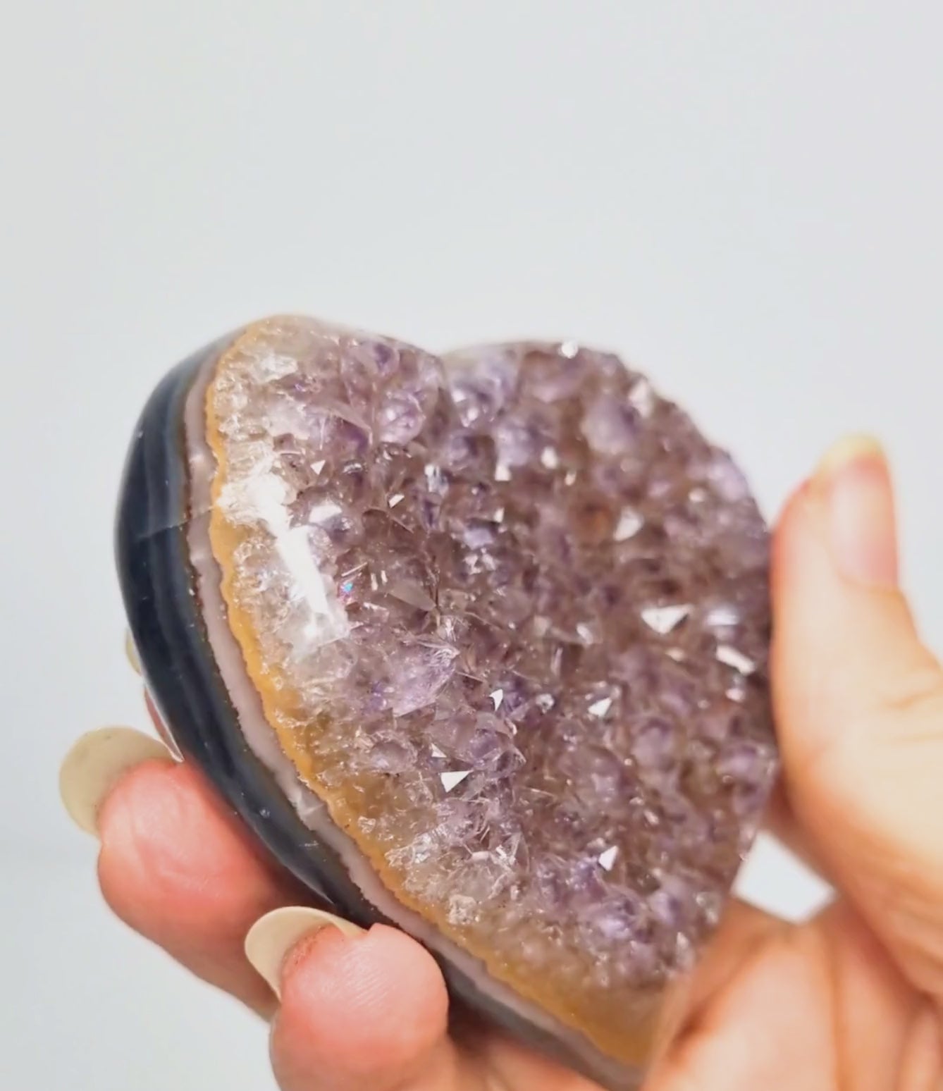 Amethist met agaat hart