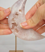 Roze amethist maan op standaard