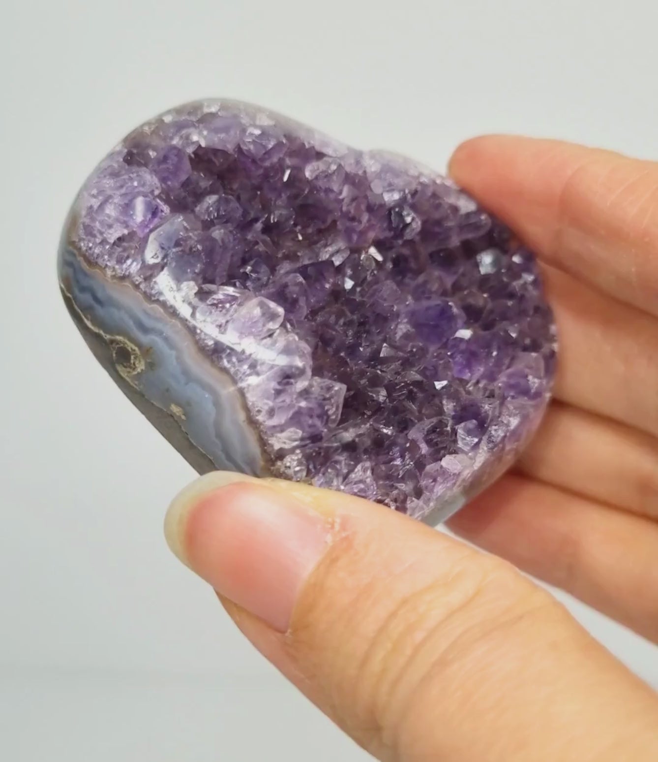 Amethist met agaat hart