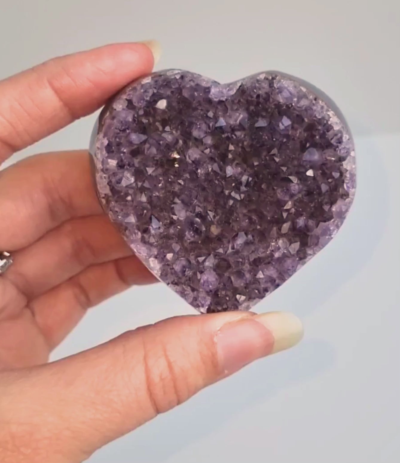 Amethist met agaat hart