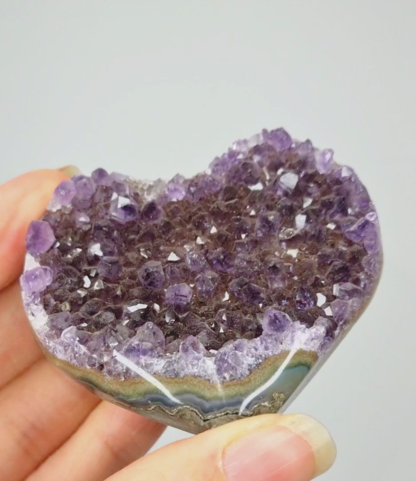 Amethist met agaat hart