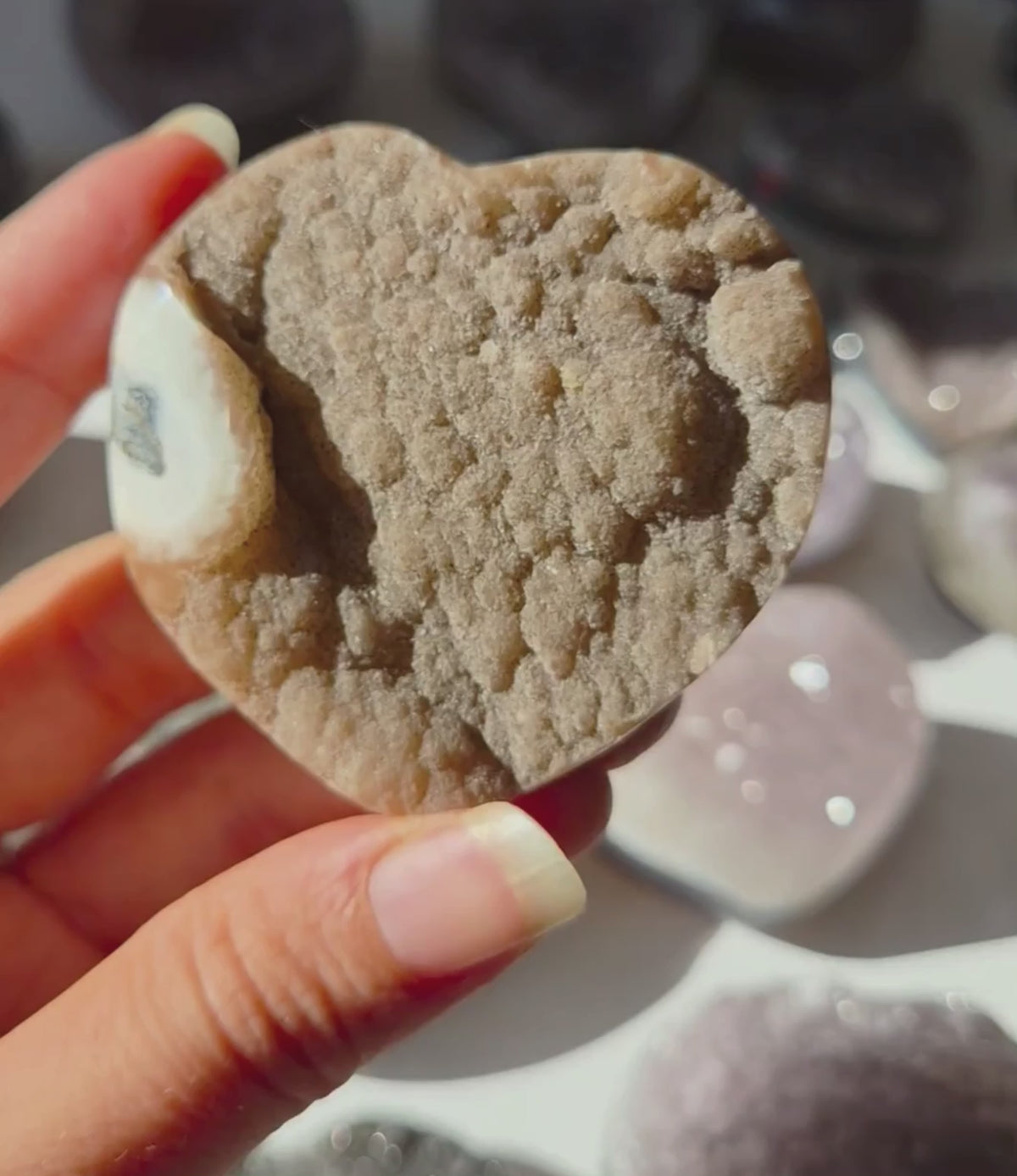 Améthyste avec agate cœur