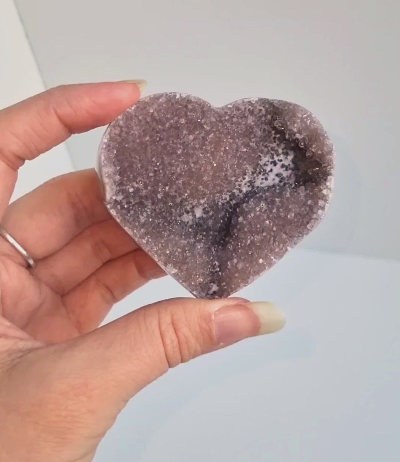 Amethist met agaat hart