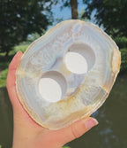 Agate tea light holder