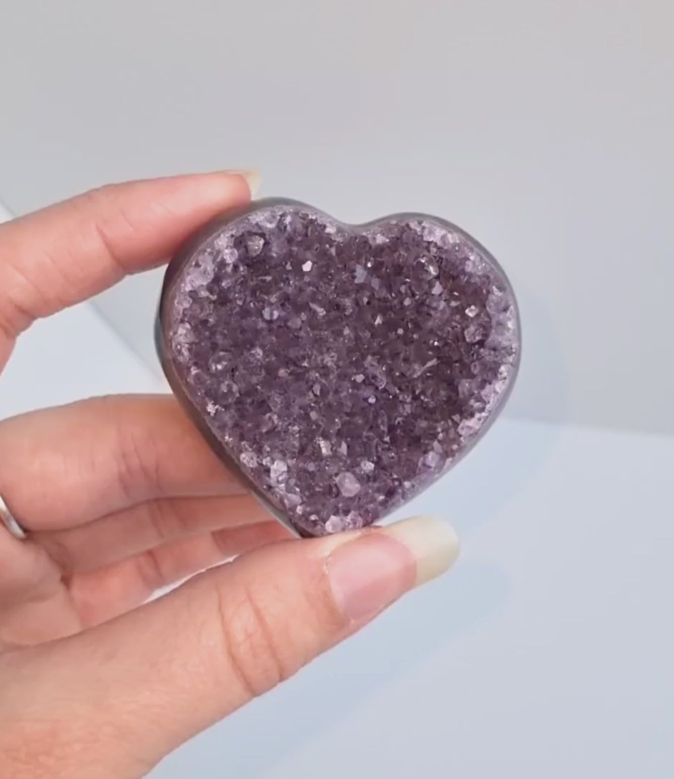 Amethist met agaat hart
