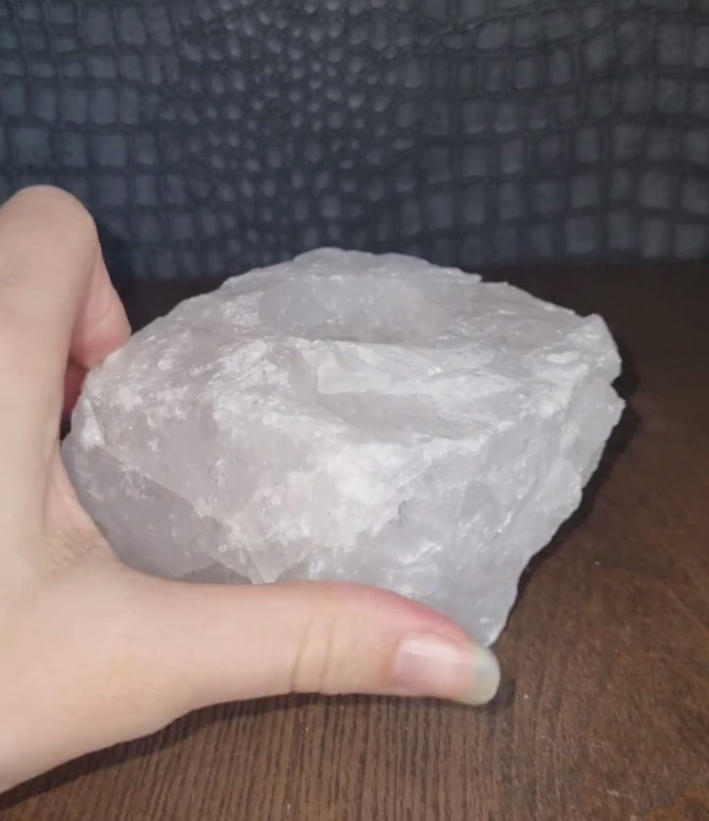 Rozekwarts waxinelichthouder Nr. 1