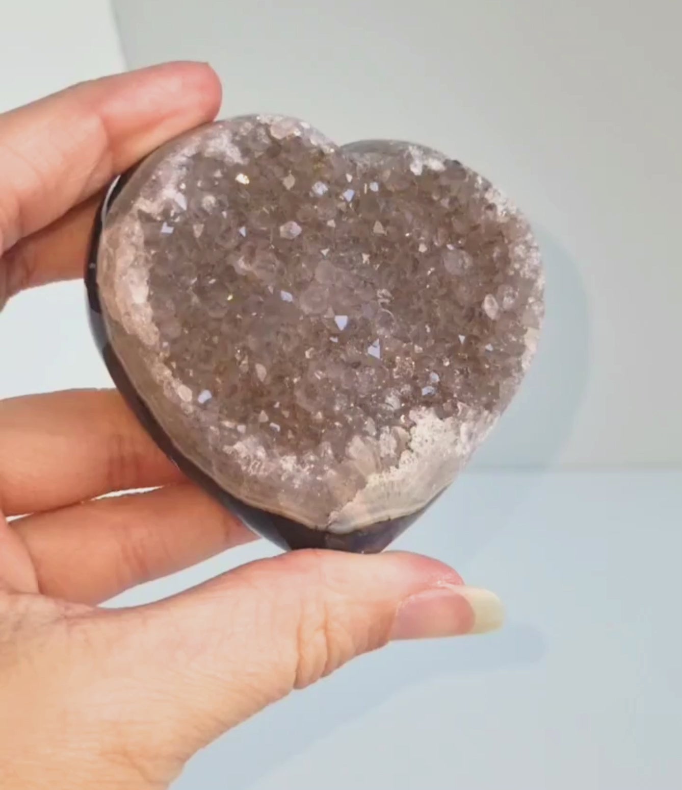 Amethist met agaat hart