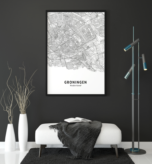 STREET MAP GRONINGEN WANDDECORATIE