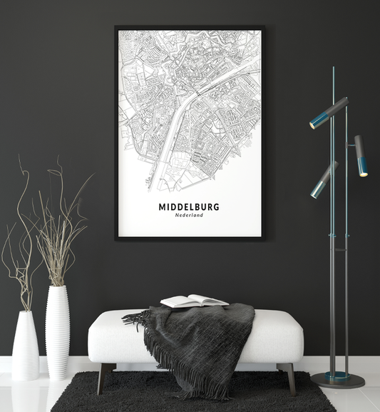 STREET MAP MIDDELBURG WANDDECORATIE