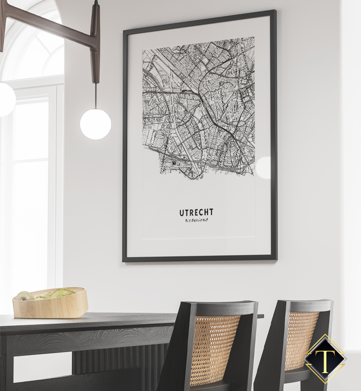STREET MAP UTRECHT WANDDECORATIE