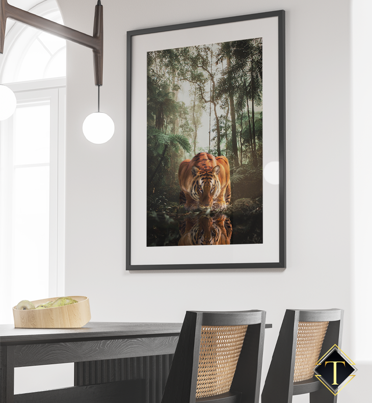 TIJGER REFLECTIE WANDDECORATIE