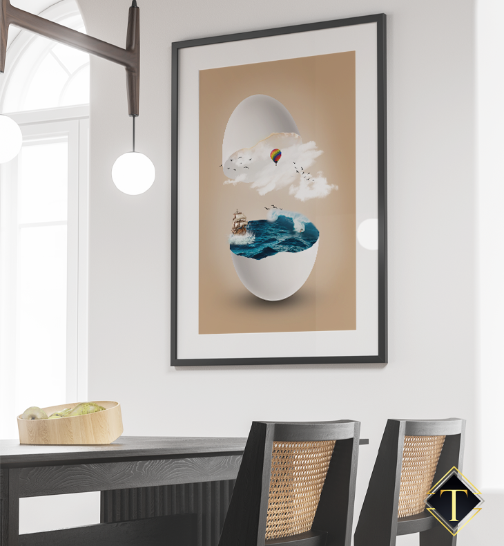 WERELD EI WANDDECORATIE