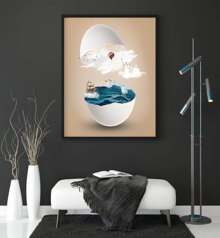 WERELD EI WANDDECORATIE